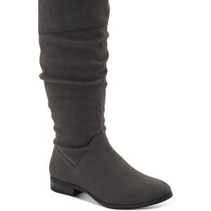 BNIB style & co slouchy boots Kelimea grey black microsuede